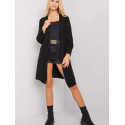 Black Unbuttoned Cardigan Stylish Open Front