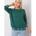 Dark Green Sweatshirt with Cuff Messages