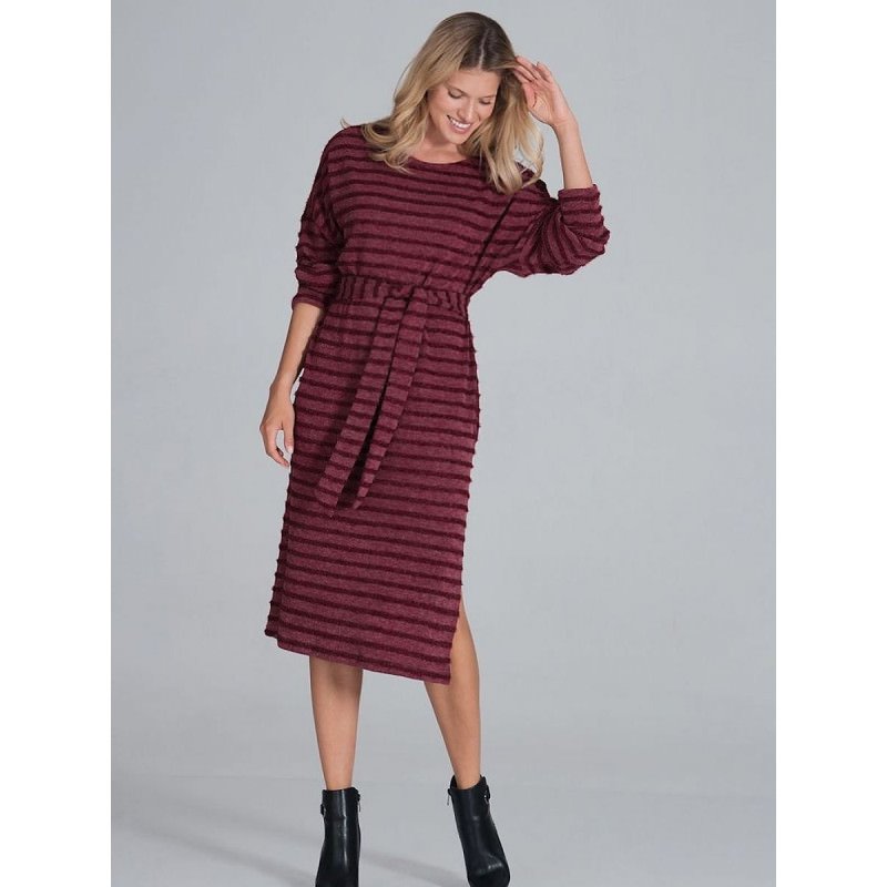 proCozy Winter Midi Dress - Long Sleeve, Half Round Neckline_Day Dresses