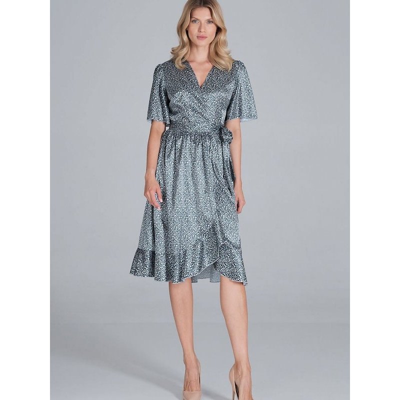 proSatin Envelope Midi Dress - Elegant Tied Waist, Flounce Hem_Formal Dresses, Cocktail Dresses