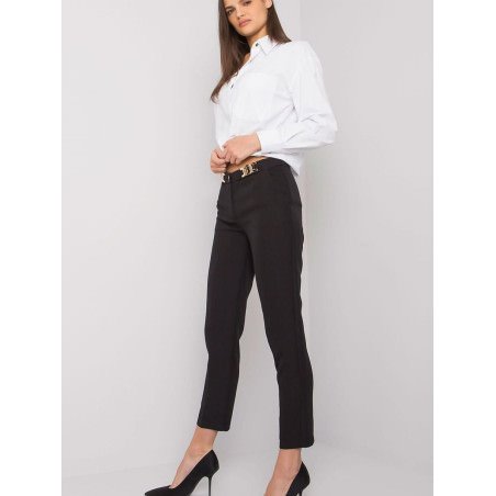 Stylish Buckle-Front Cigarette Pants