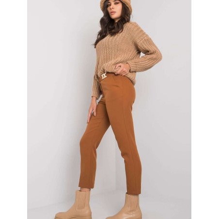 Stylish Buckle-Front Cigarette Pants