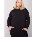 Plus Size Black Extended Cut Sweatshirt with Pockets