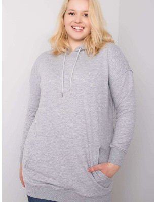 Grey Melange Plus Size Sweatshirt Women's Comfort Hoodie