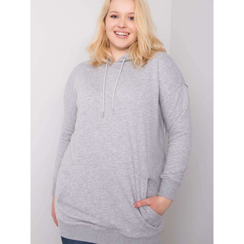 proGrey Melange Plus Size Sweatshirt Women's Comfort Hoodie_Sweatshirts for Women