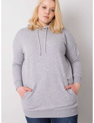 Grey Melange Plus Size Sweatshirt Women's Comfort Hoodie