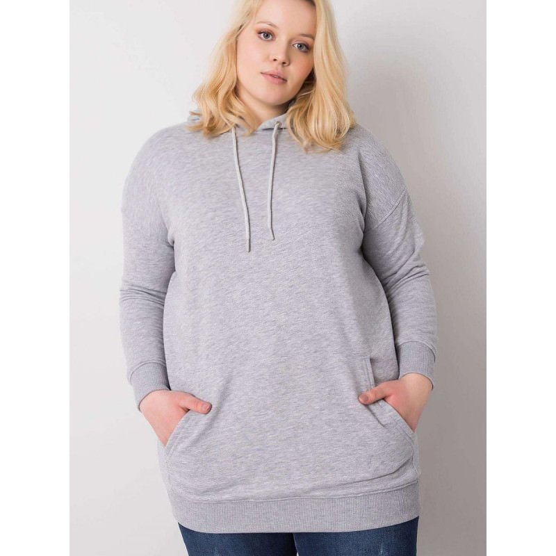 proGrey Melange Plus Size Sweatshirt Women's Comfort Hoodie_Sweatshirts for Women