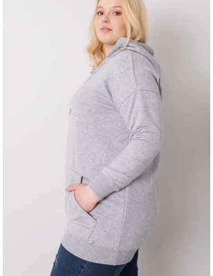 Grey Melange Plus Size Sweatshirt Women's Comfort Hoodie