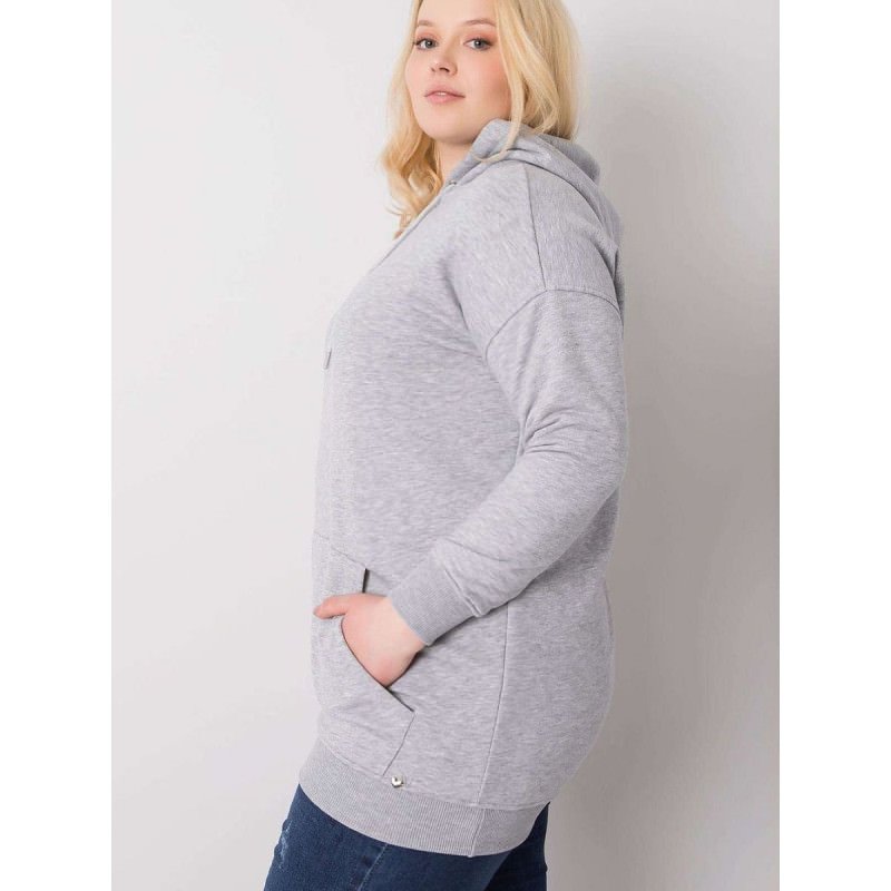 proGrey Melange Plus Size Sweatshirt Women's Comfort Hoodie_Sweatshirts for Women