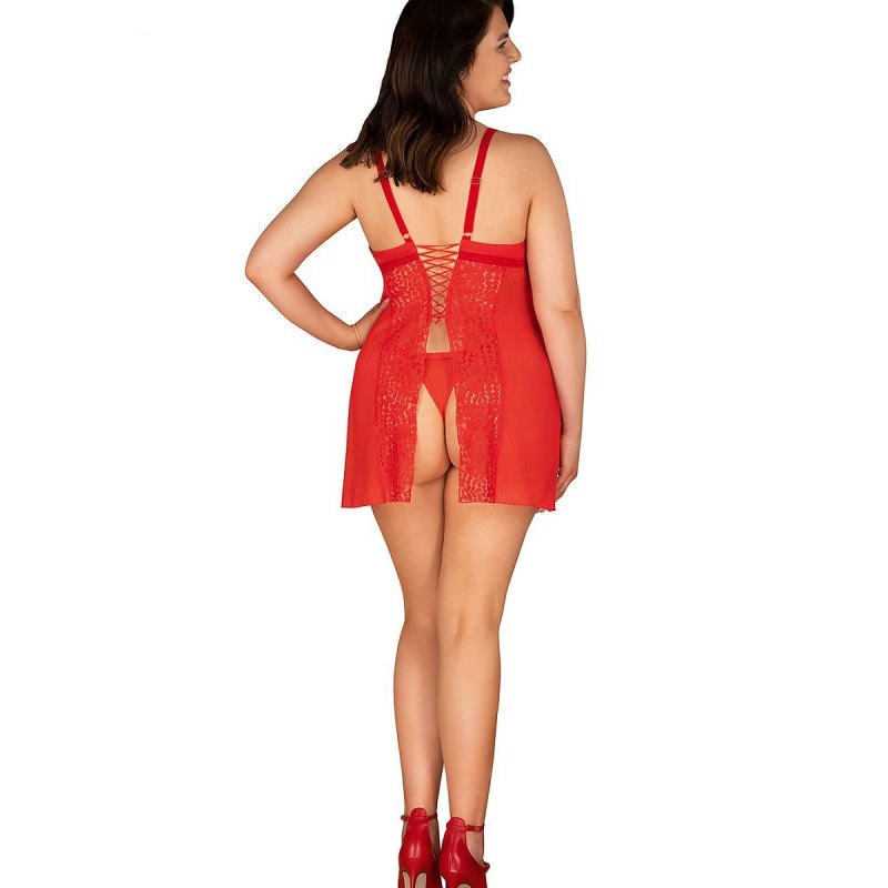 proRed Lace Up Knit Nightgown for Women Plus Size_Erotic Lingerie Sets, Sexy Underwear Sets