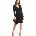 Envelope Front Knit Sweatshirt Dress - Long Sleeves, Flared Silhouette