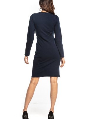 Envelope Front Knit Dress Long Sleeves