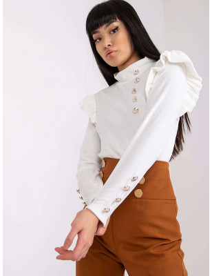 Straight Cut Velour Blouse Elegant Long Sleeves