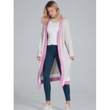 Tri-Color Warm Long Sleeve Cardigan, Cozy Pockets, Effortless Style