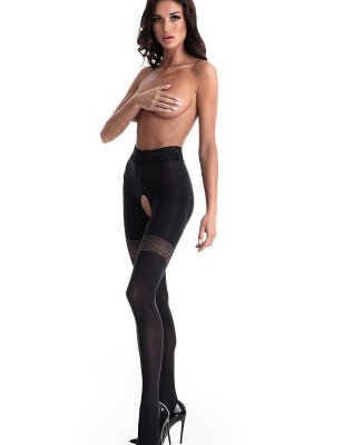 proCutout Design Erotic Tights with Metallic Band and Lace Belt_Sex, Erotic Accessories