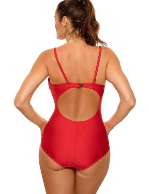 One-Piece Swimsuit with Padded Cups and Adjustable Straps