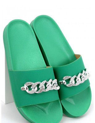 Eco-Friendly Leatherette Flip-Flops with Sparkling Chain Detail