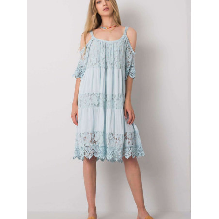 Lace Shoulder Strap Viscose Dress