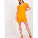 Short Sleeve Frill Dress with Zircon Detail