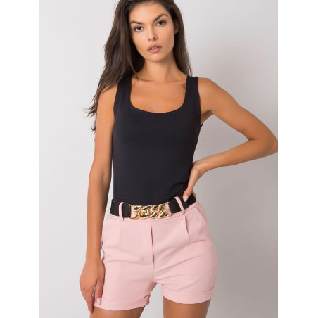 Women's Elastic Waist Shorts with Belt Pockets