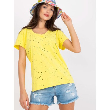 proOpenwork Summer T-Shirt Breathable Cotton Casual Style_Women`s Tops, T-shirts, Singlets