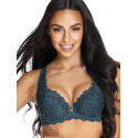 Floral Lace Padded Bra with Satin Bow