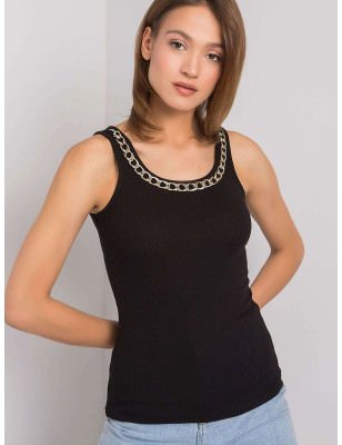 Ribbed Chain Detail Top - Elegant & Comfortable