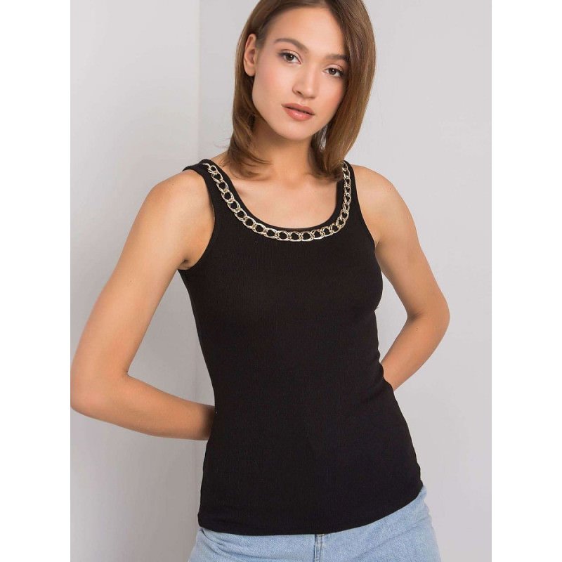 proRibbed Chain Detail Top - Elegant & Comfortable_ Tops