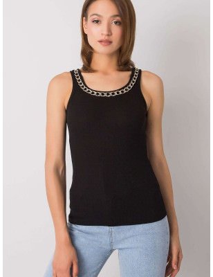 Ribbed Chain Detail Top - Elegant & Comfortable