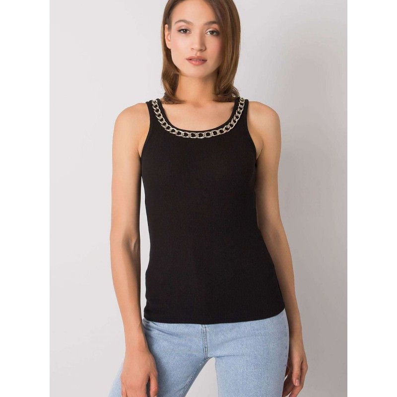 proRibbed Chain Detail Top - Elegant & Comfortable_ Tops