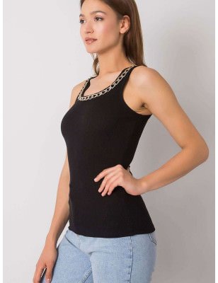 Ribbed Chain Detail Top - Elegant & Comfortable