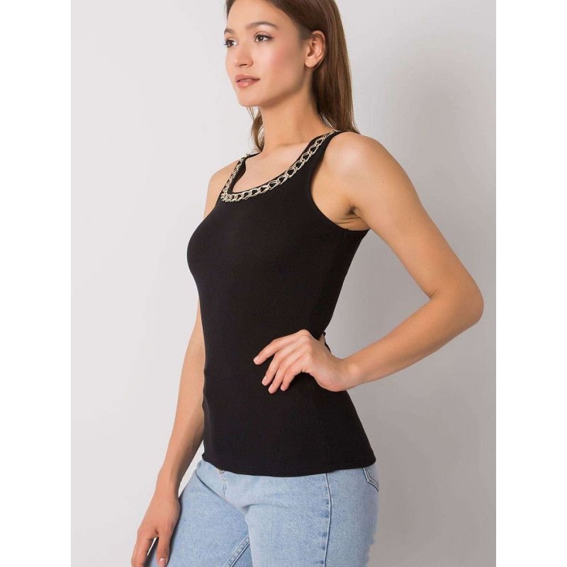 proRibbed Chain Detail Top - Elegant & Comfortable_ Tops