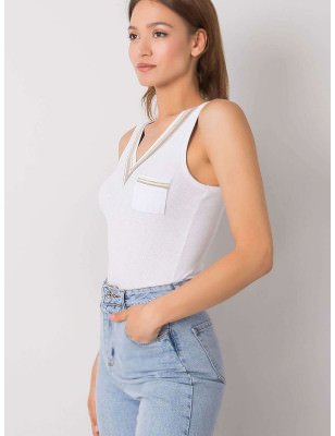 Heart Neckline Sleeveless T-shirt with Pocket