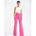 Wide Rubber Band Waist Bell Bottom Pants for Women