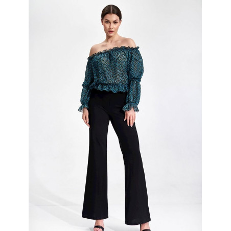 Wide Elastic Waistbell Bottoms Pants Women