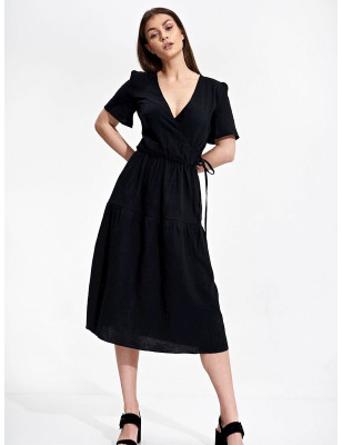 Cotton Midi Dress Flared Silhouette Summer Dress