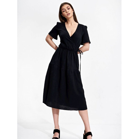 Cotton Midi Dress Flared Silhouette Summer Dress