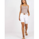 Zippered Shorts, Chic Cotton Blend with Braided Belt