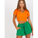 Wide Leg Shorts Elastic Waist Side Pockets