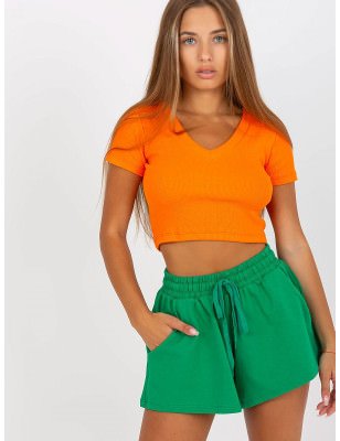 Wide Leg Shorts Elastic Waist Side Pockets