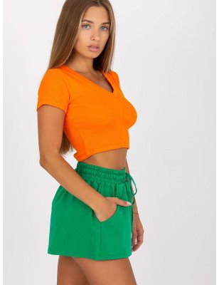 Wide Leg Shorts Elastic Waist Side Pockets