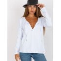 Long Sleeve Deep Neckline Blouse, Comfortable & Stylish