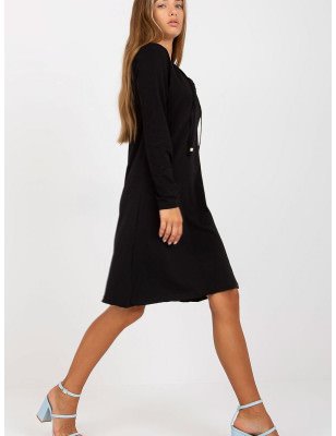 Deep V Neck Tie Back Long Sleeve Dress