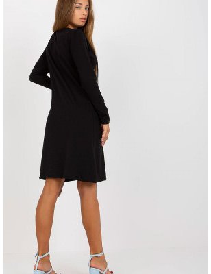 Deep V Neck Tie Back Long Sleeve Dress