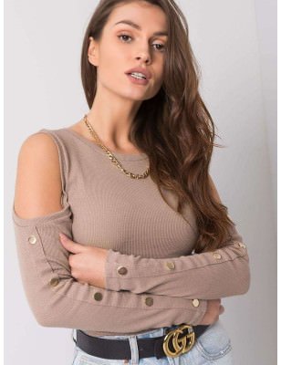 Fitted Ribbed Long Sleeve Blouse for Women