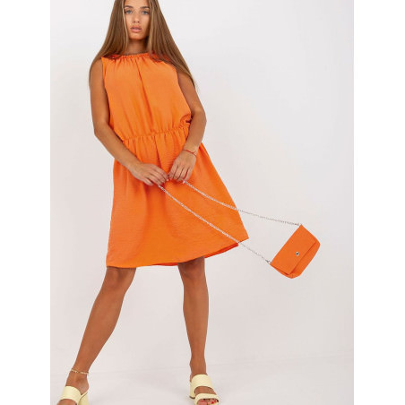 proSummer Dress with Elastic Waistband and Mini Handbag_Day Dresses