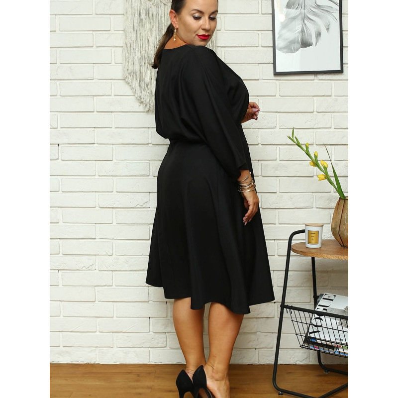 proElegant Titian Dress, Flared Sleeves, Heart Neckline_Plus size dresses