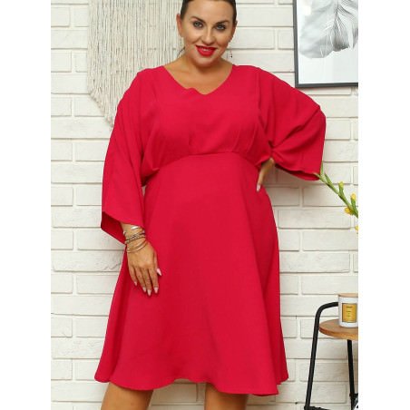 proTitian Dress Flared Sleeves Heart Neckline Special Occasion_Plus size dresses