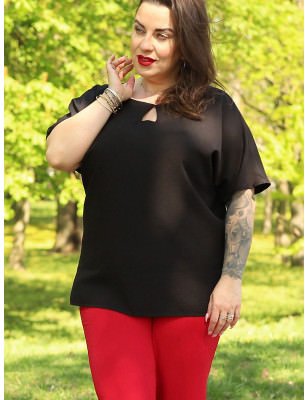 Elida Oversized Blouse, Heart Neckline