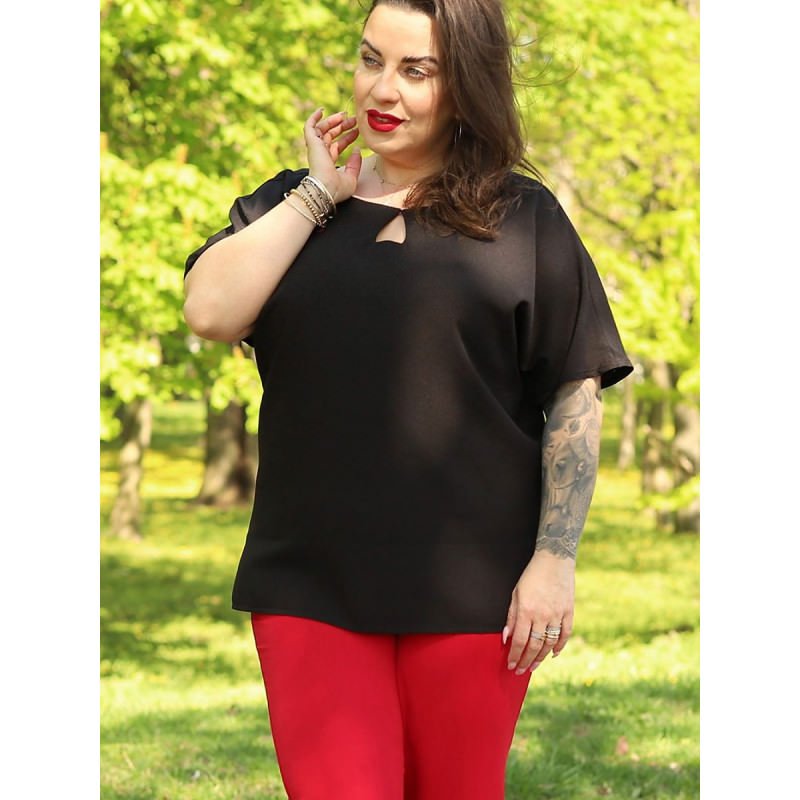 proElida Oversized Blouse, Heart Neckline_Plus Size Shirts, Blouses, Tunics